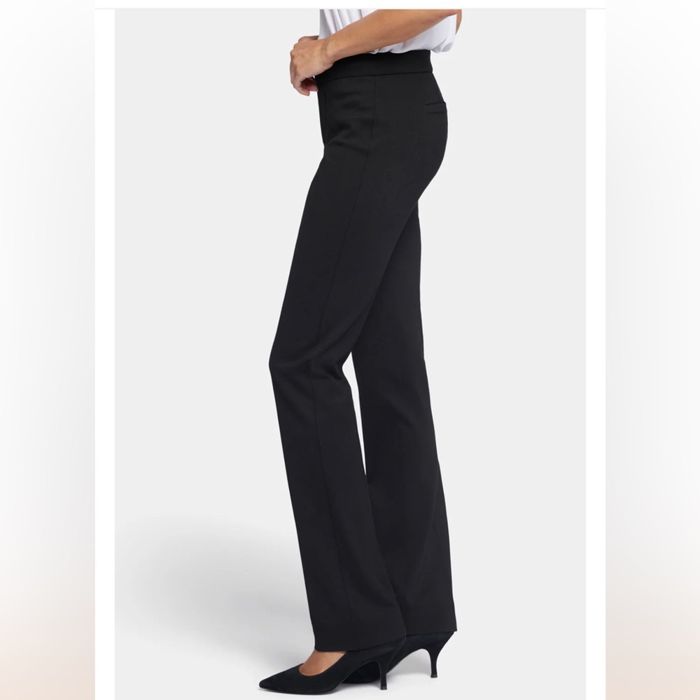 NYDJ slim‎ trouser pants black stretch pointe knit NWT size 6